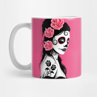 Pink Day of the Dead Sugar Skull Girl Mug